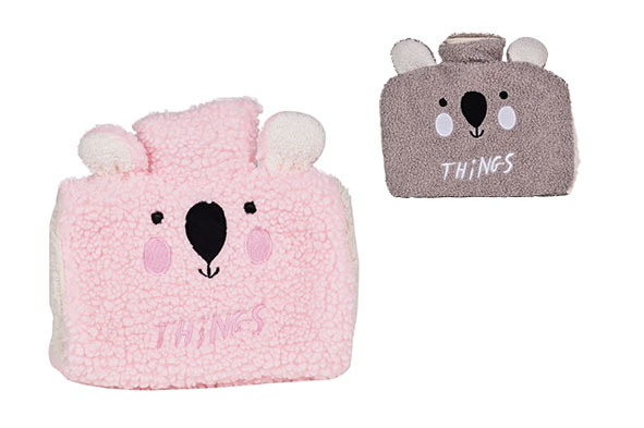 Hot water bottle 1.5 l cover grey or pink