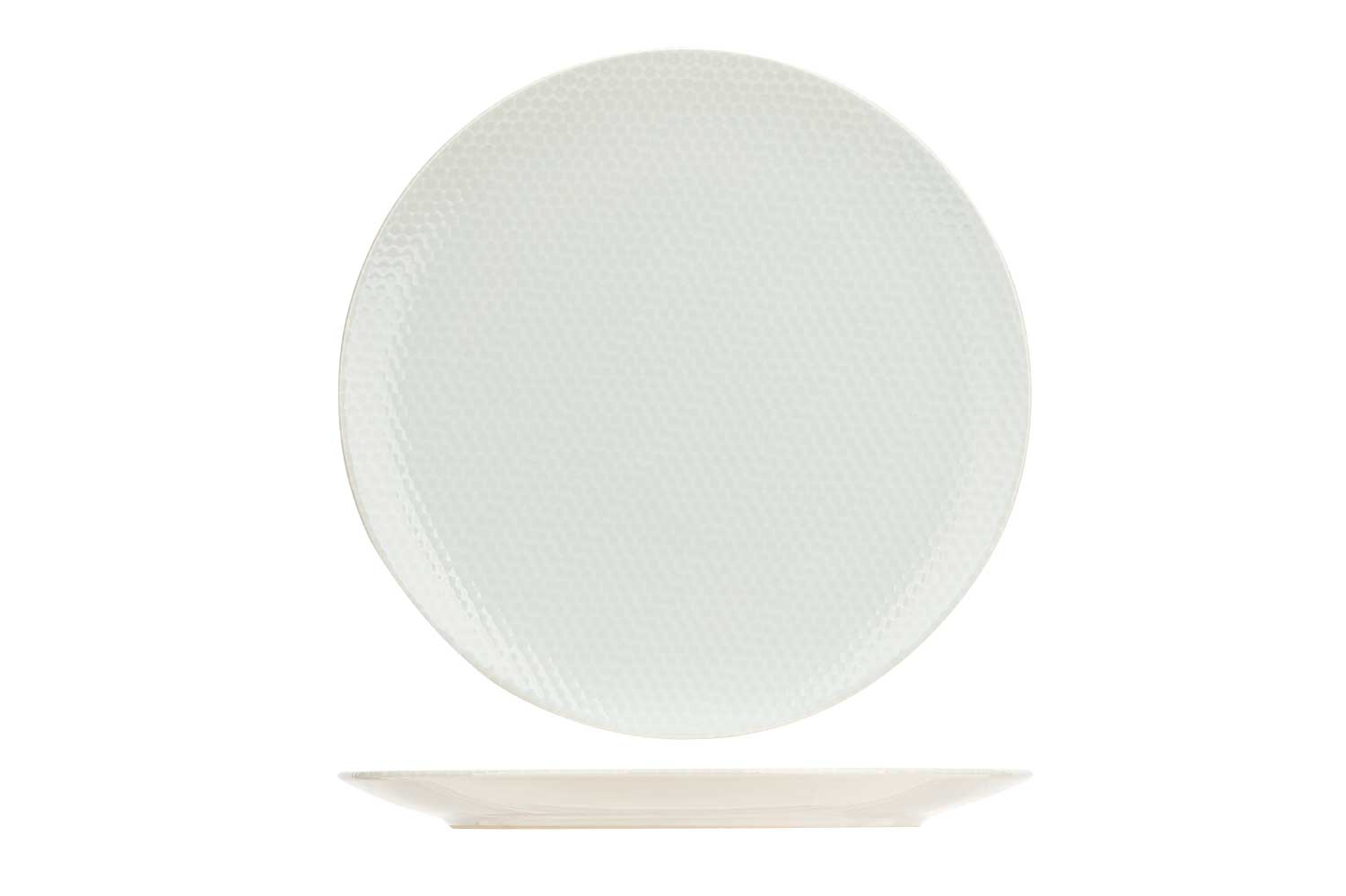 Ombra plat bord D26 cm steengoed wit