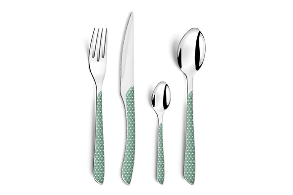 Eclat Geo cutlery green white set of 24