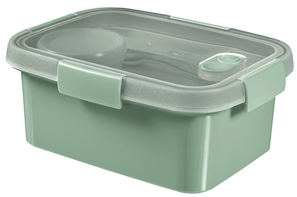 Smart To Go Eco lunchbox avec couvert et coupelle à sauce verte 1,2 l 20,3 x 15,4 x 8,8 cm