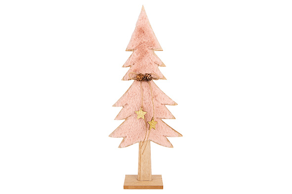 Weihnachtsbaum Plüsch Rosa Holz 31 x 13 x 4 cm