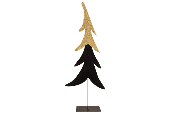 Weihnachtsbaum Goldy Schwarz 12,2 x 6 x 40 cm Langlich Metall