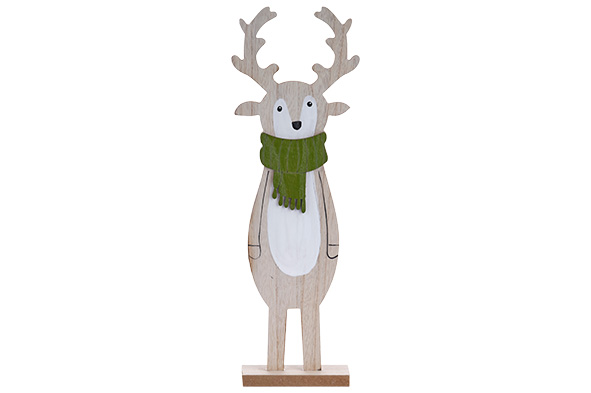 Hirsch, Holz, natur, 13 x 4,5 x 38 cm