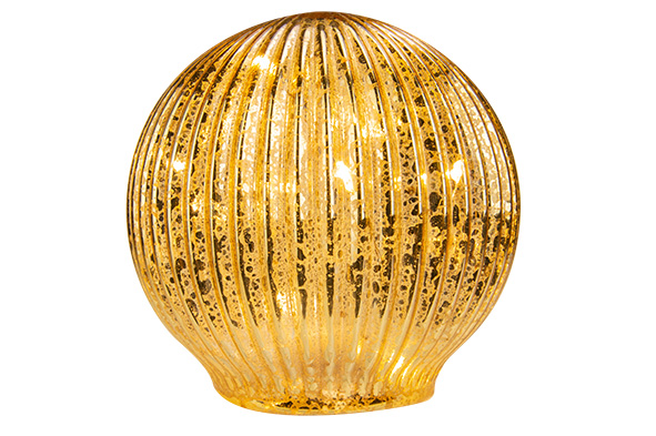 LED bal, glas, goud, Ø 12 cm, inclusief 3 LR44-batterijen
