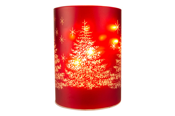Lampe Weihnachtsbaum LED rot 0,9 x 0,9 x 12 cm Glas