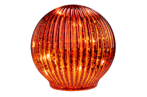 LED bal, glas, bordeaux, Ø 15 cm, inclusief 3 LR44-batterijen