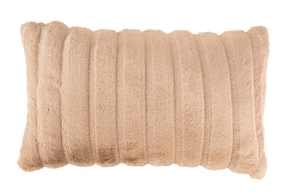 Kussen Soft Ribble, beige, polyester, 30 x 50 x 5 cm