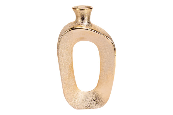 Vaas Largo, keramiek, goud, 13 x 5,7 x 27 cm