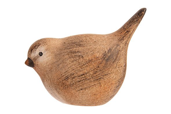 Vogel Ramon bruin keramiek 9,4 x 4,8 x 7,4 cm