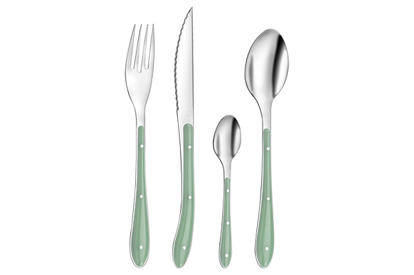 1-2-3 cutlery set of 24 pieces, green