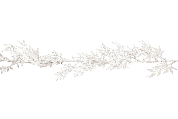Girlande Blätter Glitter Weiß, Höhe 150 cm, Kunststoff