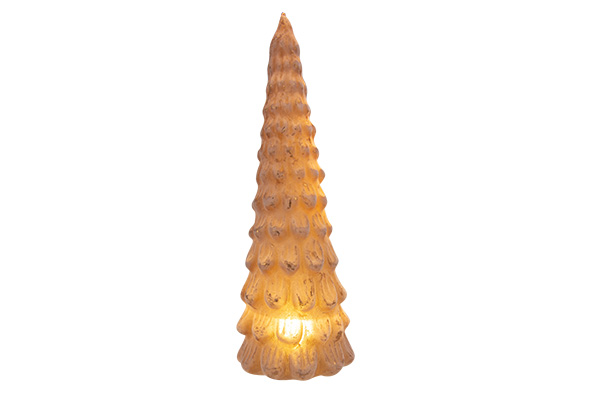 LED Weihnachtsbaum, Glas, rosa, 10 x 10 x 30 cm, inklusive 3 LR44-Batterien