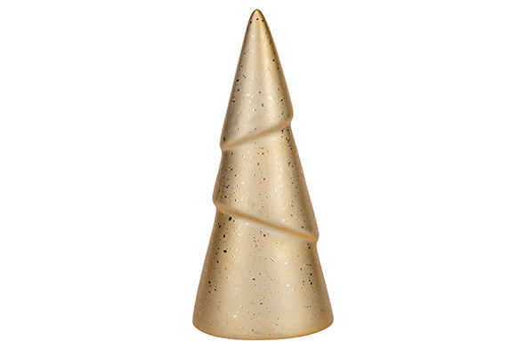 Kerstboom goud keramiek 8,2 x 5,5 x 19 cm