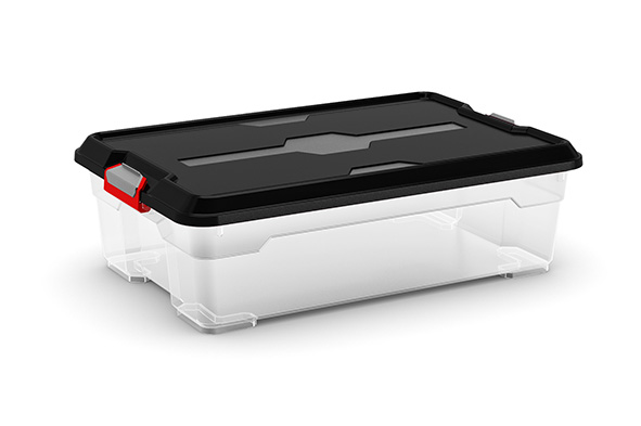Moover opbergbox M transparant zwart 27 l 58 x 38 x 18 cm