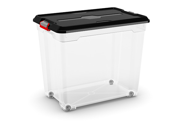Moover opbergbox XXL transparant zwart 80 l 58 x 38 x 49 cm