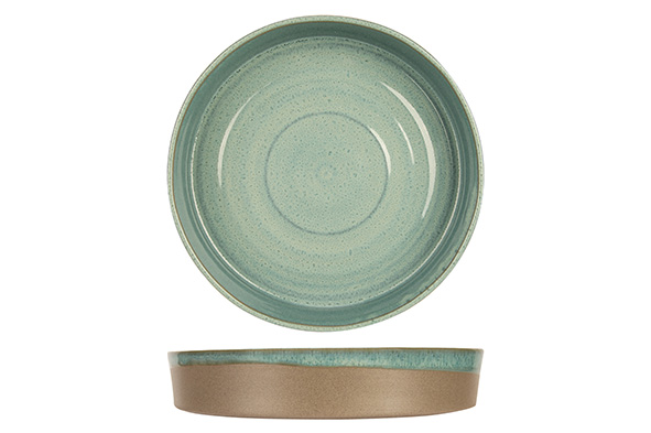 Basalt Ocean Green diep bord D24xH4cm