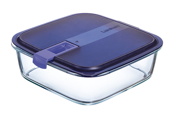 Easy Box doos vierkant blauw 2,5 l met deksel