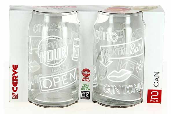 Neon cocktailglas 0,45 l set van 2