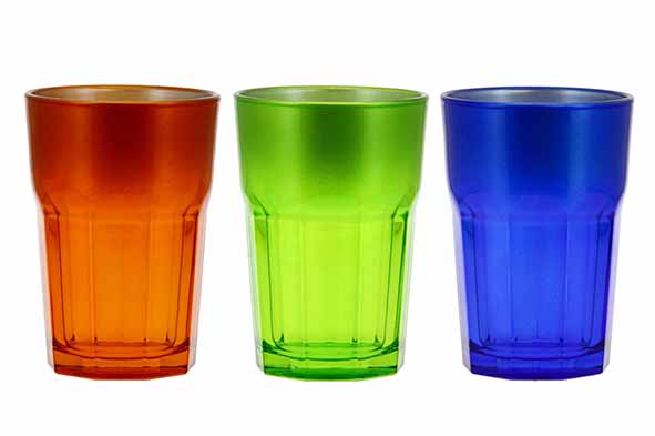 New Hollywood waterglas set van 3 0,38 l oranje groen blauw