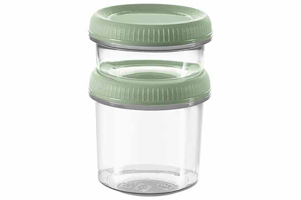 Boîte hermétique Smart to go eco grise lot de 2 Ø 7 x 10 cm