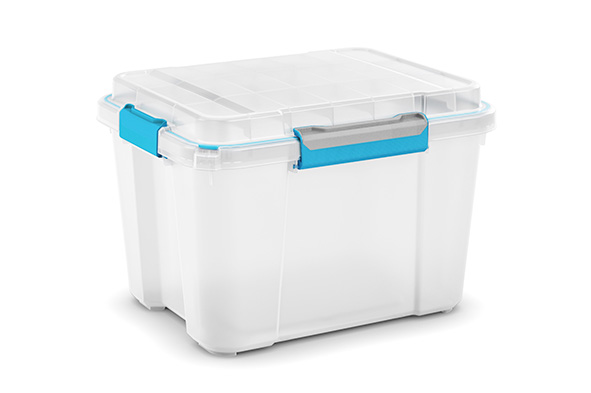 Scuba box M white 45 l 39 x 49.5 x 34 cm blue clips