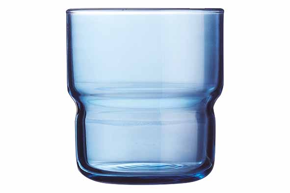 Log glass, blue, set of 6, 220 ml
