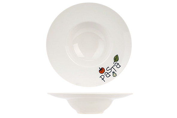Pastabord 'Pasta', steengoed, Ø 27 cm, gemengde kleuren