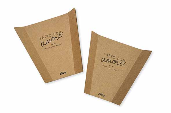 Set van 12 pizzatrays kraft 21 x 16,5 x 3,5 cm