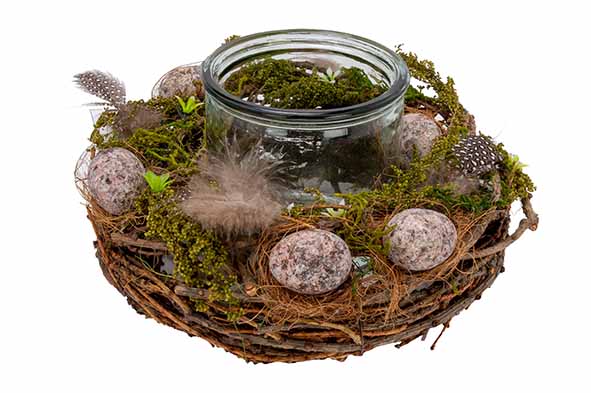 Teelichthalter Eggs Deco Grün Ø 23 cm, 12 cm hoch Kunststoff