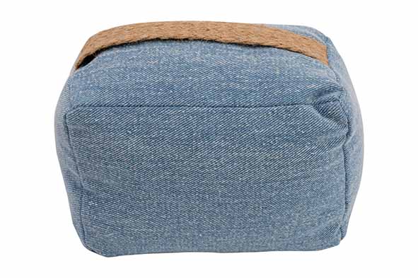 Deurstop Denim blauw 15 x 10 x 10 cm polyester
