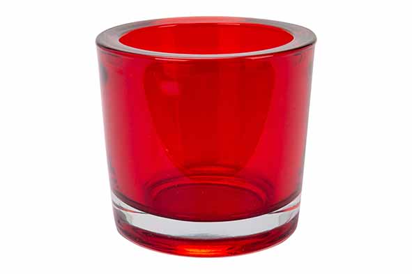 12er-Set Teelichthalter, rot, Ø 7 cm, Glas