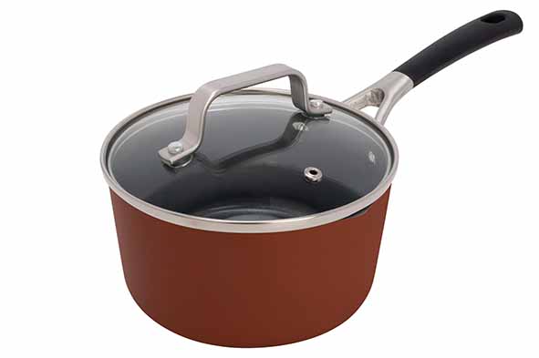 Cerapro sauspan terracotta Ø 16 cm met deksel