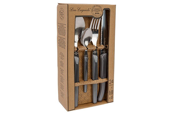 Rising Sun bestek set van 24 grijs kraft box