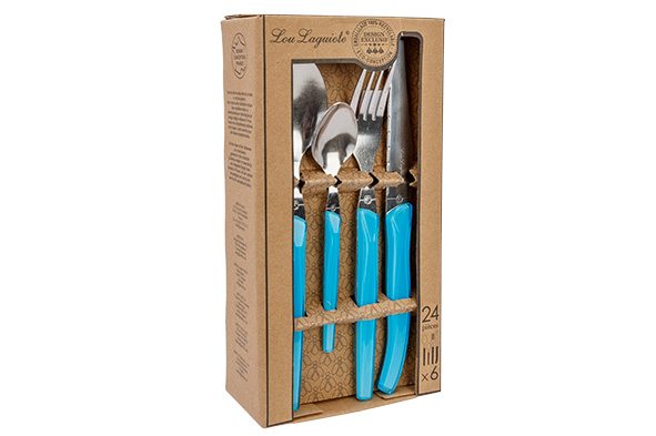 Rising Sun bestek set van 24 turquoise kraft box