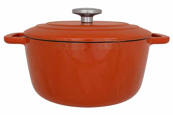 Fontestic kookpot roest, gietijzer met deksel, Ø 24 cm, hoogte 11.6 cm, 4.6 l