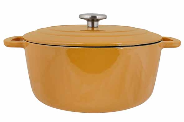 Fontestic kookpot gietijzer met deksel, amber gold, Ø 28 cm