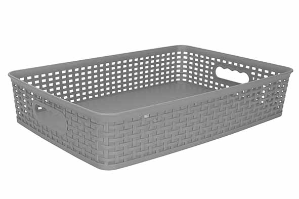 Hozon opbergmand grijs 7,5 l Ø 23,5 cm 39,9 x 26,3 x 8,5 cm