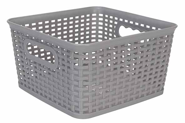 Hozon opbergmand grijs 4,5 l 21,5 x 21,5 x 11 cm vierkant