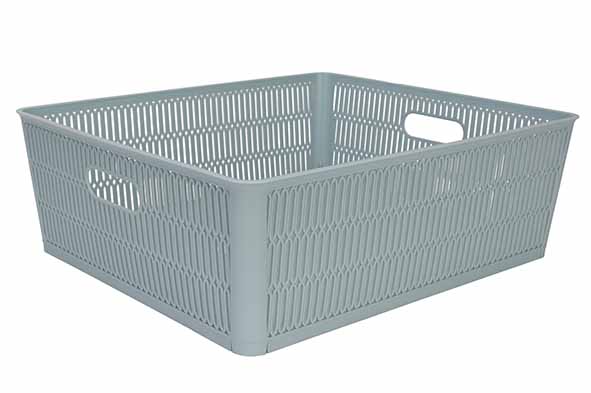 Hozon opbergmand pastelblauw 12 l stapelbaar& nestbaar 38,1 x 33 x H 12,7 cm