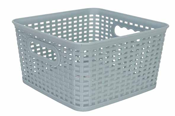 Hozon opbergmand pastelblauw 4,5 l 21,5 x 21,5 x 11 cm vierkant