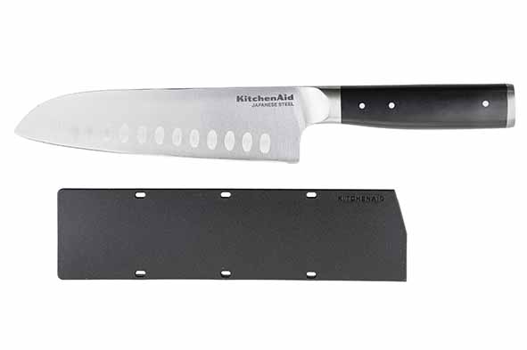 Gourmet santokumes 18 cm zwart roestvrij staal