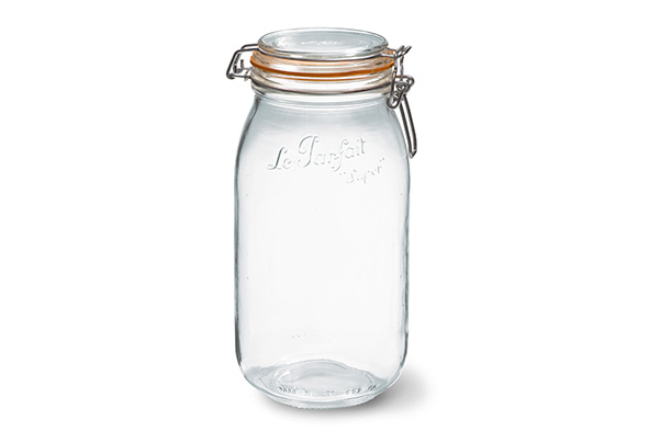 Super inmaakbokaal glas transparant 2 l Ø 8,5 cm set van 6