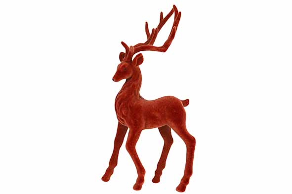 Hirsch flocked terracotta 18 x 6 x 33 cm