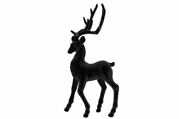Hirsch schwarz Kunststoff 18 x 6 x 33 cm