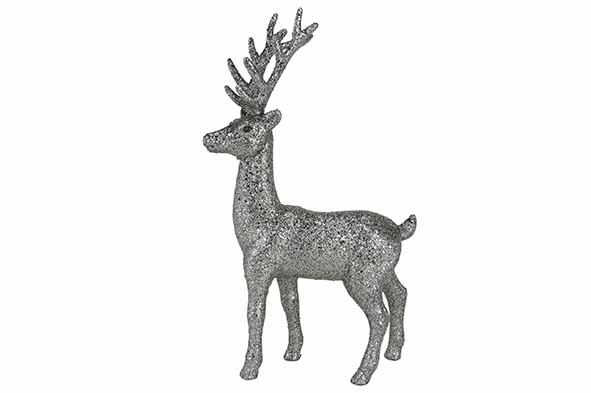 Hirsch Glitter Silber 18 x 5 x 28 cm Kunststoff
