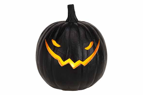 Jack-o'-Lantern Kürbis LED schwarz 16 x 16 x 17,5 cm