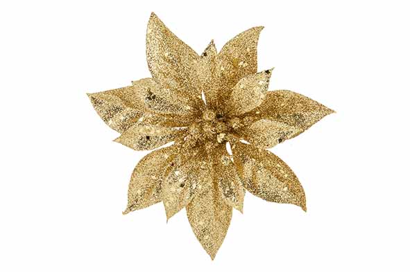 Weihnachtsstern Klammer Glitter gold Ø 15 cm Kunststoff