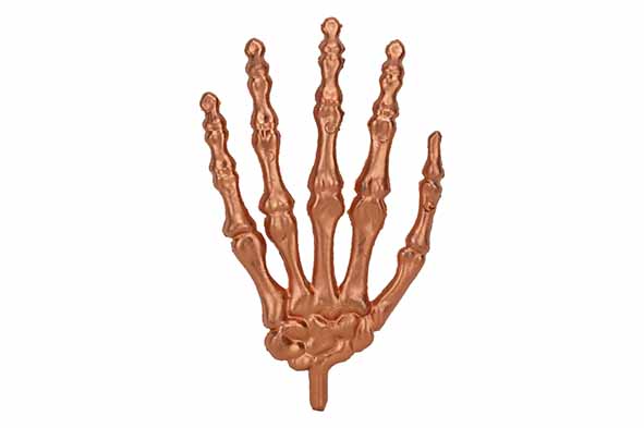 Skelett-Hand kupfer 10xH14cm 6er-Set