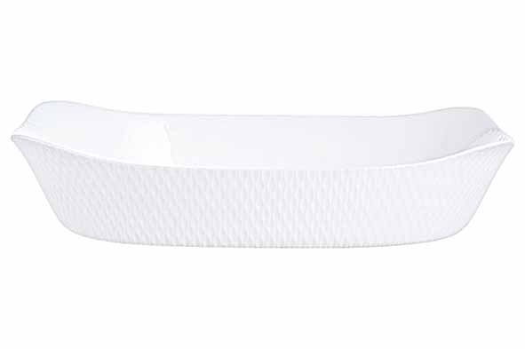 Smart Cuisine Wavy ovenschotel wit, 34 x 25 cm