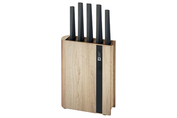 Edge Messerblock 5er-Set natural wood 21 x 13 x 36 cm